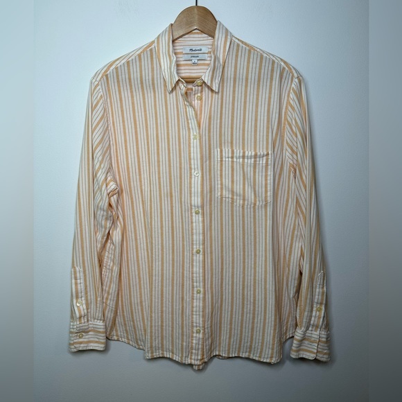 MADEWELL Oversized Ex-Boyfriend Shirt in Glenn Stripe Large - Picture 2 of 8